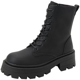 Only Shoes Onlbanyu-3 PU Monochrome Lace Siyah Noos Kadın Bot Ayakkabı