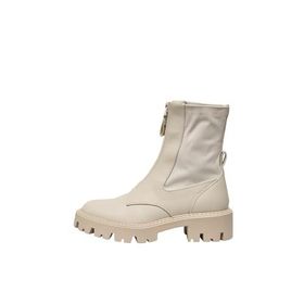 Only Shoes Onlbetty-5 PU Front Zip Krem Rengi Kadın Bot Ayakkabı