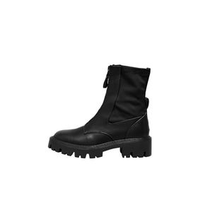 Only Shoes Onlbetty-5 PU Front Zip Siyah Kadın Bot Ayakkabı