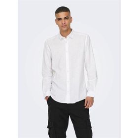 Only & Sons 22012321 Onscaiden Ls Solid Linen Shirt Noos Beyaz Erkek Gömlek