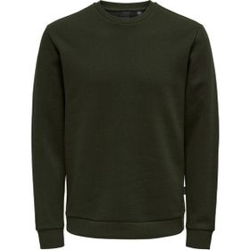 Only & Sons 22018683 Onsceres Crew Neck Noos Bisiklet Yaka Regular Fit Düz Koyu Gri Erkek Şardonlu Sweatshirt