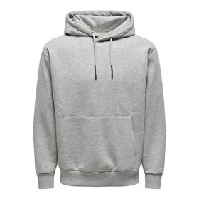 Only & Sons 22018685 Onsceres Açık Gri Renk Kapşonlu Erkek Sweatshirt