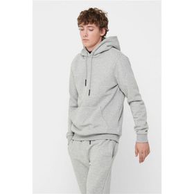 Only & Sons 22018685 Onsceres Açık Gri Renk Kapşonlu Erkek Sweatshirt