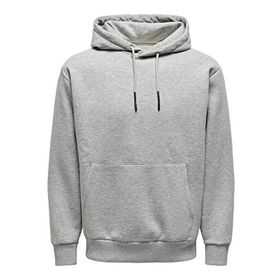 Only & Sons 22018685 Onsceres Açık Gri Renk Kapşonlu Erkek Sweatshirt