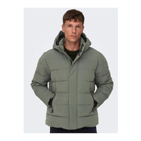 Only & Sons 22019598 Haki Onscayson Kapüşonlu Regular Fit Erkek Mont