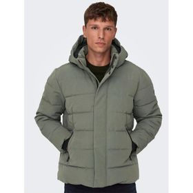 Only & Sons 22019598 Haki Onscayson Kapüşonlu Regular Fit Erkek Mont