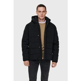 Only & Sons 22019598 Siyah Onscayson Kapüşonlu Regular Fit Erkek Mont
