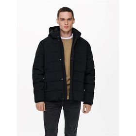 Only & Sons 22019598 Siyah Onscayson Kapüşonlu Regular Fit Erkek Mont