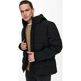 Only & Sons 22019598 Siyah Onscayson Kapüşonlu Regular Fit Erkek Mont