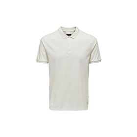 Only & Sons 22021769_ONSTRAVIS SLIM WASHED SS P Düz Beyaz Erkek Polo T-shirt