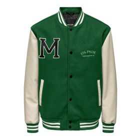 Only & Sons 22022572_ONSJAY VARSITY JACKET OTW Koyu Yeşil Erkek Mont