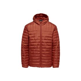 Only & Sons 22022613 Onspıet Quılted Hood Jacke Bordo Erkek Kapüşonlu Mont