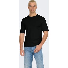 Only & Sons 22022928 Yuvarlak Yaka Basic Örme Siyah Erkek T-shirt