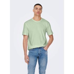 Only & Sons 22025208_ONSMAX LIFE REG SS STITCH O Yaka Düz Yeşil Erkek T-shirt