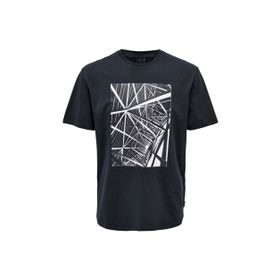 Only & Sons 22025271_ONSPAUL REG PHOTOPRINT SS O Yaka Baskılı Lacivert Erkek T-shirt