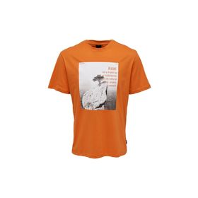 Only & Sons 22025271_ONSPAUL REG PHOTOPRINT SS O Yaka Baskılı Turuncu Erkek T-shirt