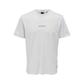 Only & Sons 22025677_ONSTROY REG SS TEE O Yaka Baskılı Mavi Erkek T-shirt
