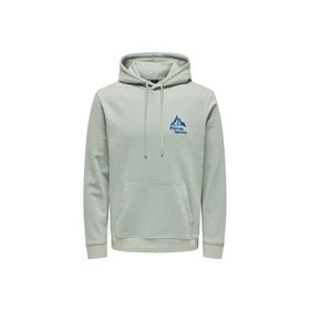 Only & Sons 22026412_ONSCARL REG MOUNTAIN SWEAT Kapüşon Yaka Mavi Erkek Sweatshirt