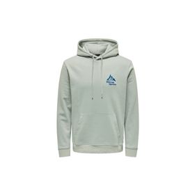 Only & Sons 22026412_ONSCARL REG MOUNTAIN SWEAT Kapüşon Yaka Mavi Erkek Sweatshirt