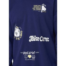 Only & Sons 22026422_ONSPEANUTS Rlx Crew Neck S O Yaka Mavi Erkek Sweatshirt