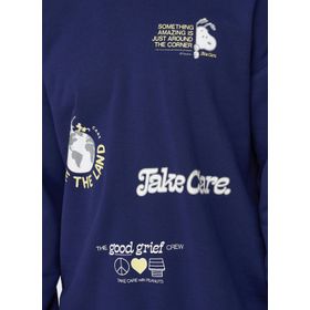Only & Sons 22026422_ONSPEANUTS Rlx Crew Neck S O Yaka Mavi Erkek Sweatshirt