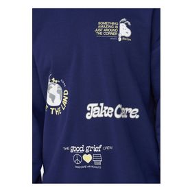 Only & Sons 22026422_ONSPEANUTS Rlx Crew Neck S O Yaka Mavi Erkek Sweatshirt
