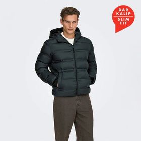 Only & Sons 22034836 Onsunion Seamles Life Hood Siyah Erkek Mont