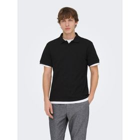 Only & Sons 22035825-B Ben Erkek Siyah Polo Tişört