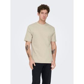 Only & Sons 22037536-SLG Eddie Erkek Bej Tişört