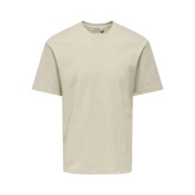 Only & Sons 22037536-SLG Eddie Erkek Bej Tişört