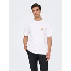 Only & Sons 22037659-BWR Pokemon Life Erkek Beyaz Tişört