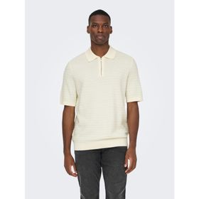 Only & Sons 22038171-ERT Manu Strcuture Erkek Krem Polo Tişört
