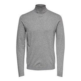 Only & Sons Düz Örgü Orta Gri Melanj Erkek Kazak
