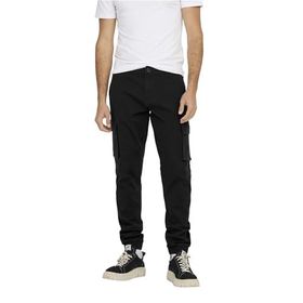 Only & Sons Onscam Stage Cargo Cuff Life 6687 Noos Siyah Erkek Pantolon