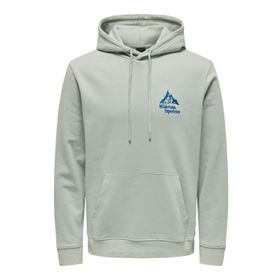 Only & Sons Onscarl Reg Mountain Sweat Hoodie Gri Erkek Sweatshirt