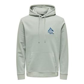 Only & Sons Onscarl Reg Mountain Sweat Hoodie Gri Erkek Sweatshirt