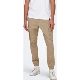 Only & Sons Onscarter 22028434 Camel Paçaları Lastikli Pamuklu Erkek Kargo Pantolon