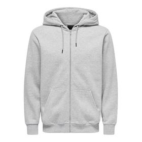 Only & Sons Onsceres Zip Thr Hoodie Sweat Noos Açık Gri Melanj Erkek Sweatshirt