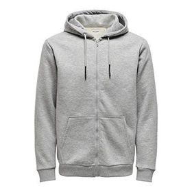 Only & Sons Onsceres Zip Thr Hoodie Sweat Noos Açık Gri Melanj Erkek Sweatshirt