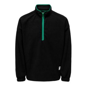 Only & Sons Onsclark Rlx Fleece 1-2 ZIP Siyah Erkek Sweatshirt