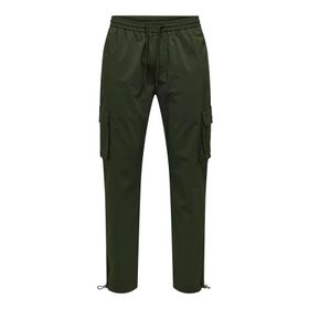 Only & Sons Onscommon 22029750 Haki Slim Fit Beli Lastikli ve Bağlamalı Pamuklu Erkek Kargo Pantolon