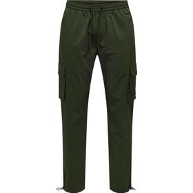 Only & Sons Onscommon 22029750 Haki Slim Fit Beli Lastikli ve Bağlamalı Pamuklu Erkek Kargo Pantolon