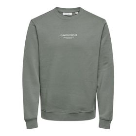 Only & Sons Onscurated Reg Crew Neck Sweat Castor Gray Erkek Sweatshirt