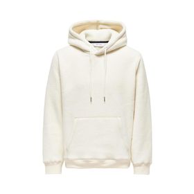 Only & Sons Onsemılıo 22030287 Ekru Kapüşonlu Teddy Kumaş Erkek Sweatshirt