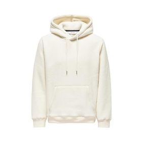 Only & Sons Onsemılıo 22030287 Ekru Kapüşonlu Teddy Kumaş Erkek Sweatshirt
