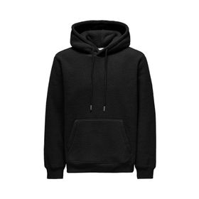 Only & Sons Onsemılıo 22030287 Siyah Kapüşonlu Teddy Kumaş Erkek Sweatshirt