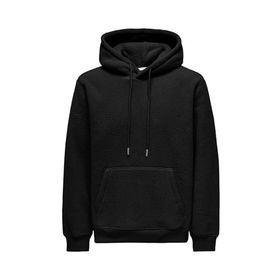 Only & Sons Onsemılıo 22030287 Siyah Kapüşonlu Teddy Kumaş Erkek Sweatshirt