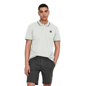 Only & Sons Onsfletcher Slim SS Polo Noos Polo Beyaz Erkek T-shirt