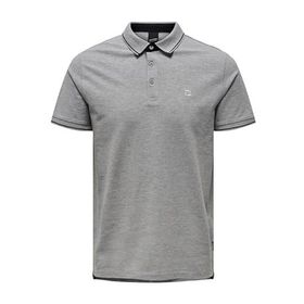 Only & Sons Onsfletcher Slim SS Polo Noos Polo Gri Melanj Erkek T-shirt