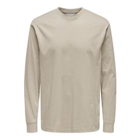 Only & Sons Onsfred Life RLX Ls Tee Gümüş Astar Uzun Kollu Erkek T-shirt